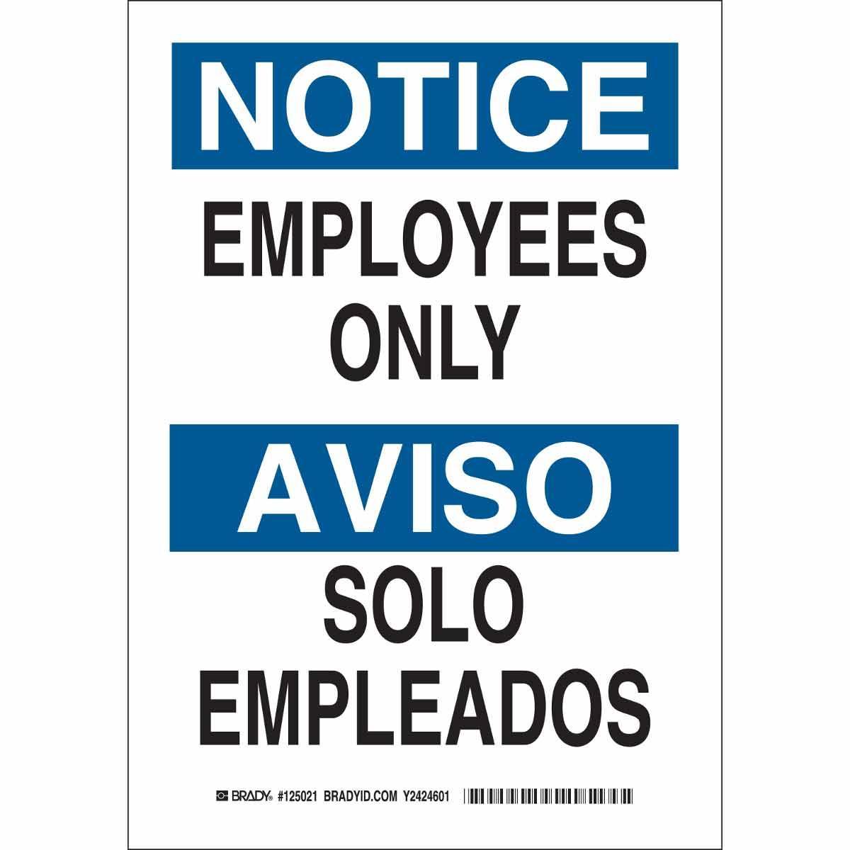 Brady® 125021 Access & Security Signs