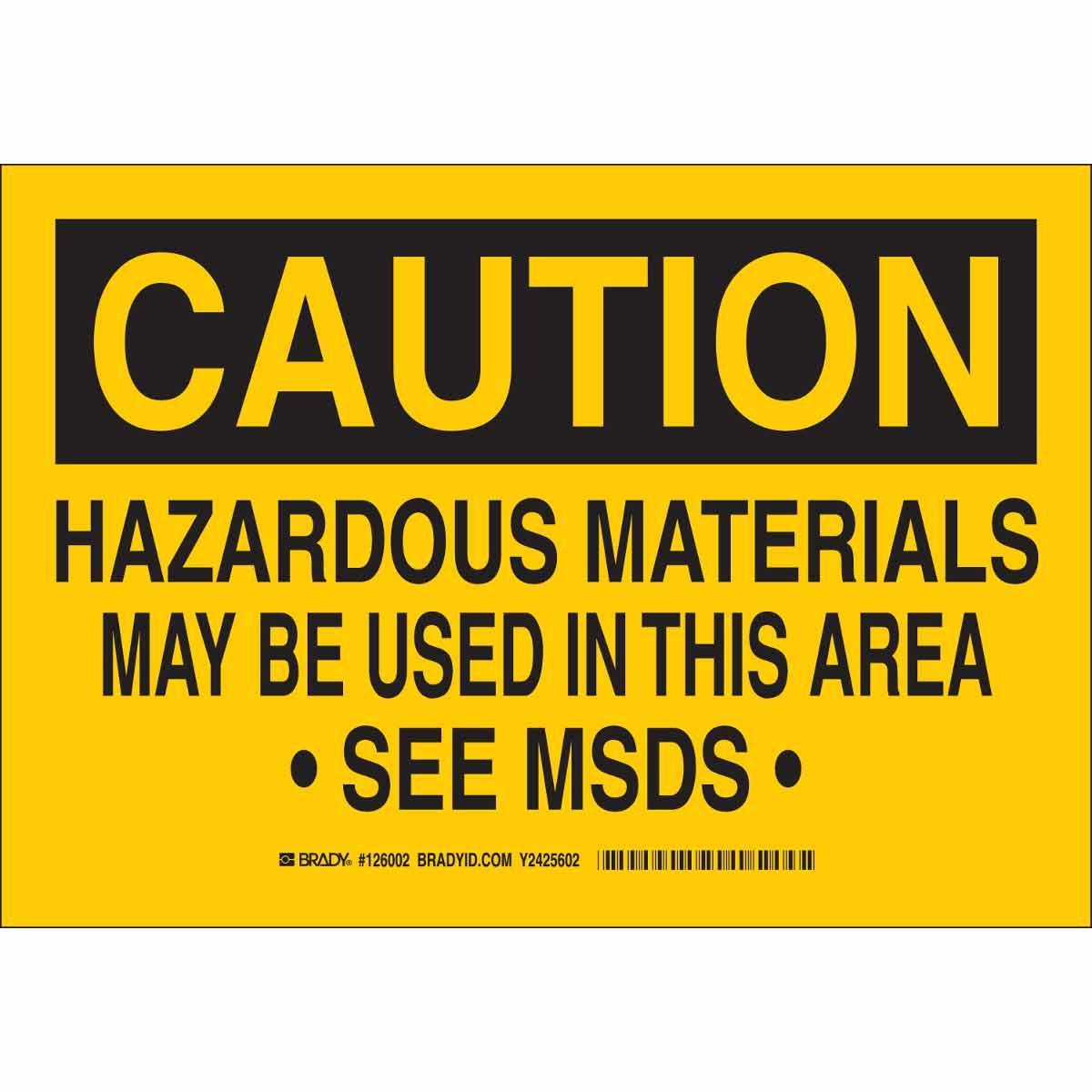 Brady® 126003 Chemical & Hazardous Material Signs