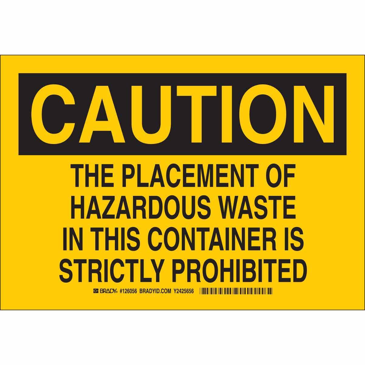 Brady® 126058 Chemical & Hazardous Material Signs