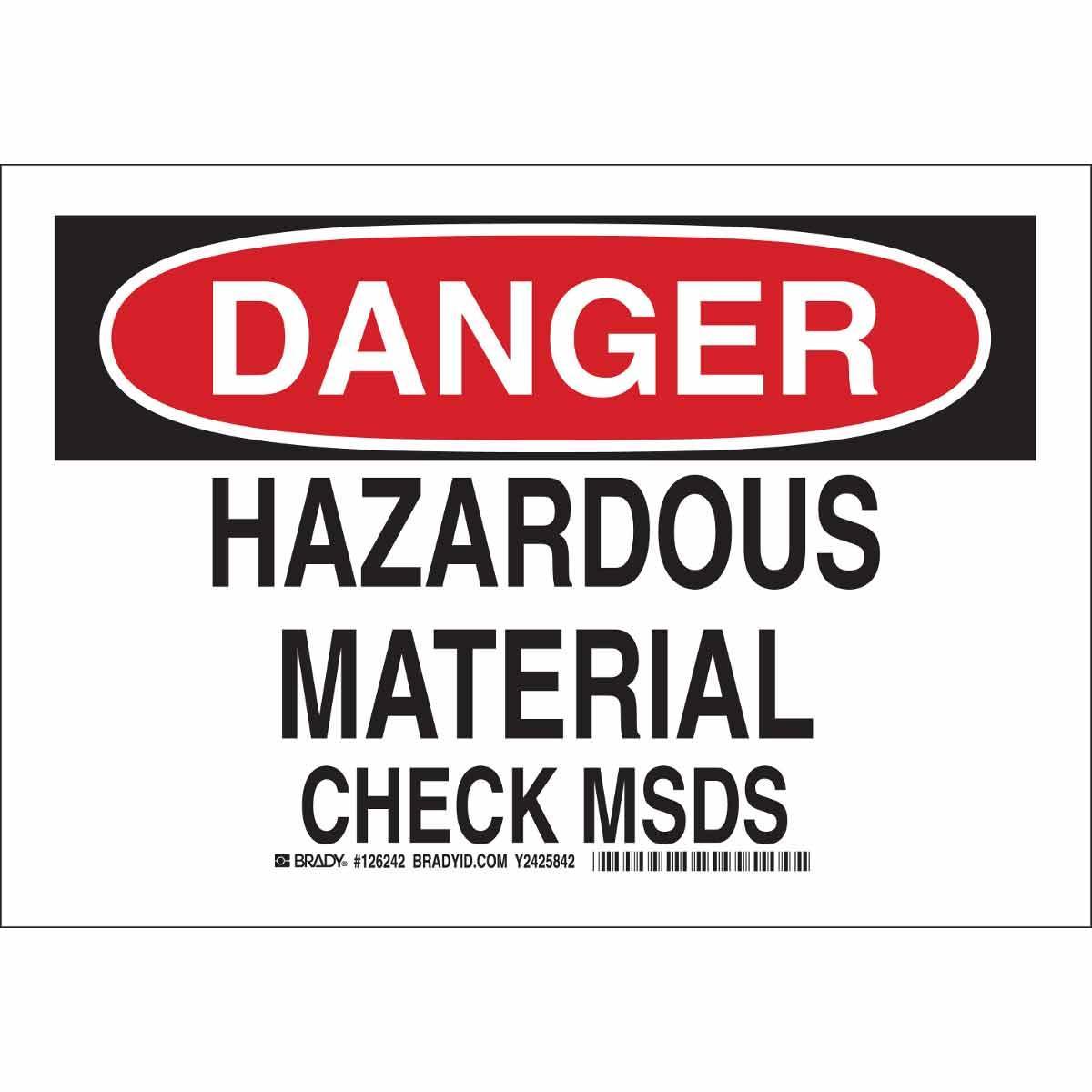 Brady® 126241 Chemical & Hazardous Material Signs