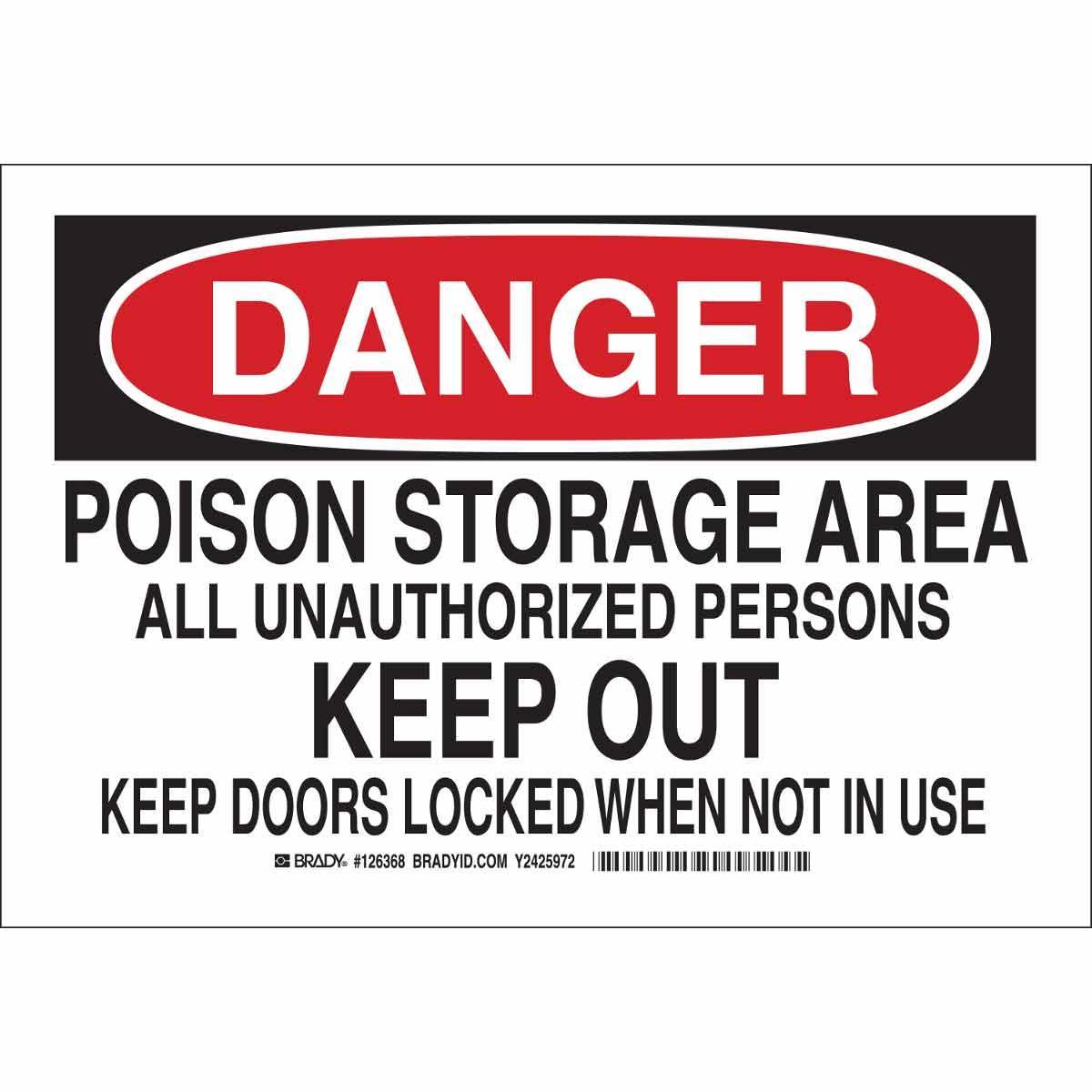 Brady® 126368 Chemical & Hazardous Material Signs