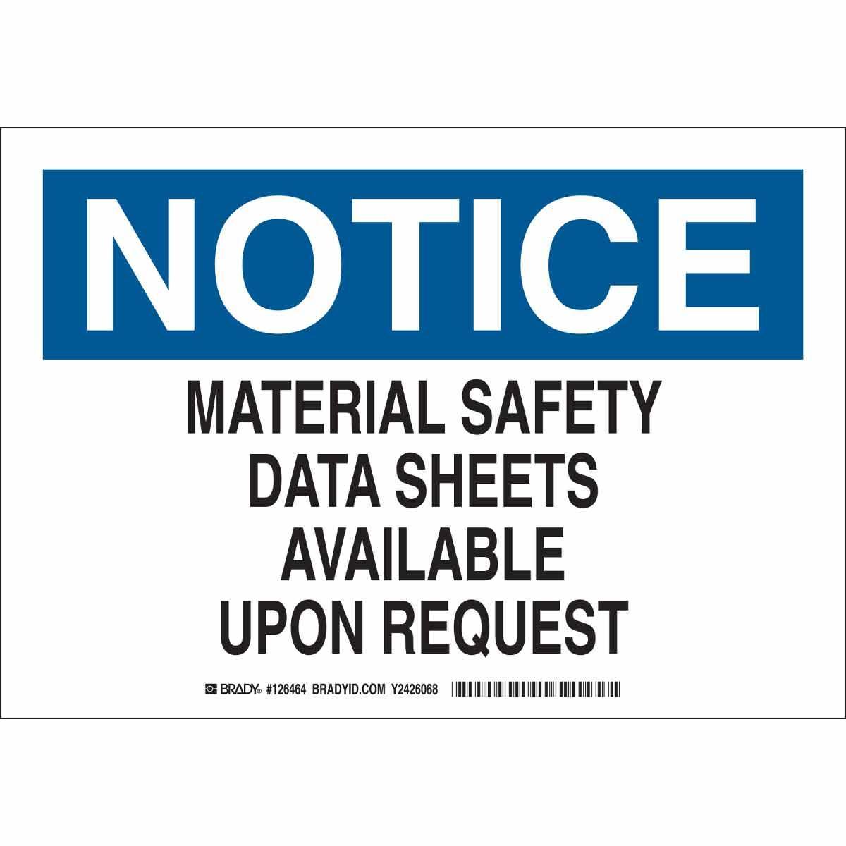 Brady® 126464 Chemical & Hazardous Material Signs