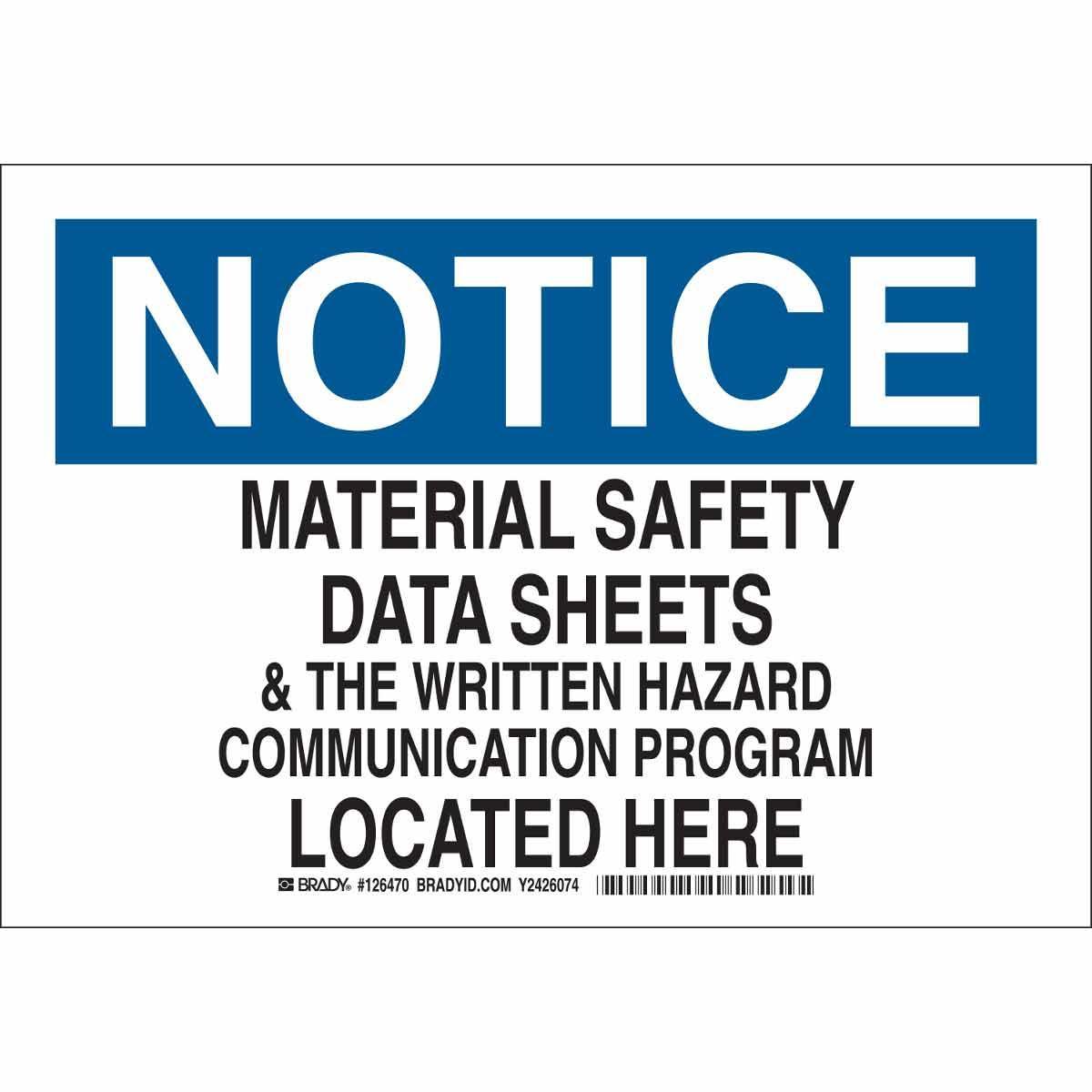 Brady® 126468 Chemical & Hazardous Material Signs