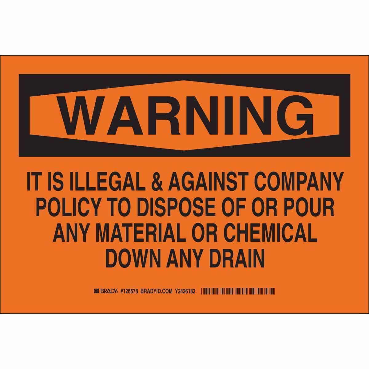 Brady® 126578 Chemical & Hazardous Material Signs