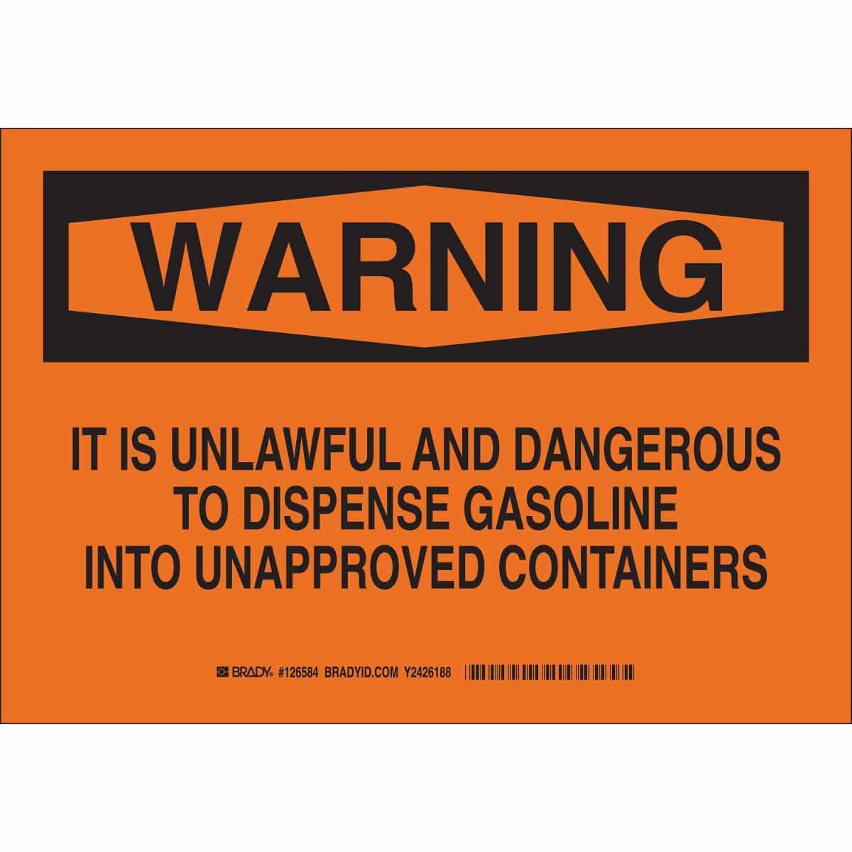 Brady® 126586 Chemical & Hazardous Material Signs