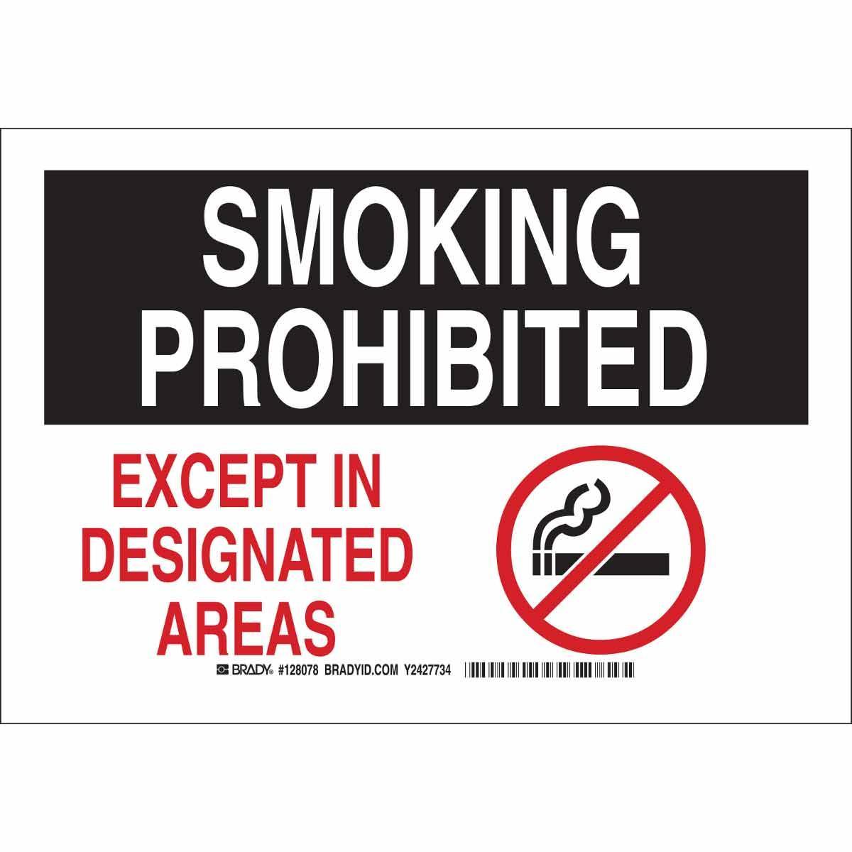 Brady® 128077 No Smoking & Restricted Activity Signs