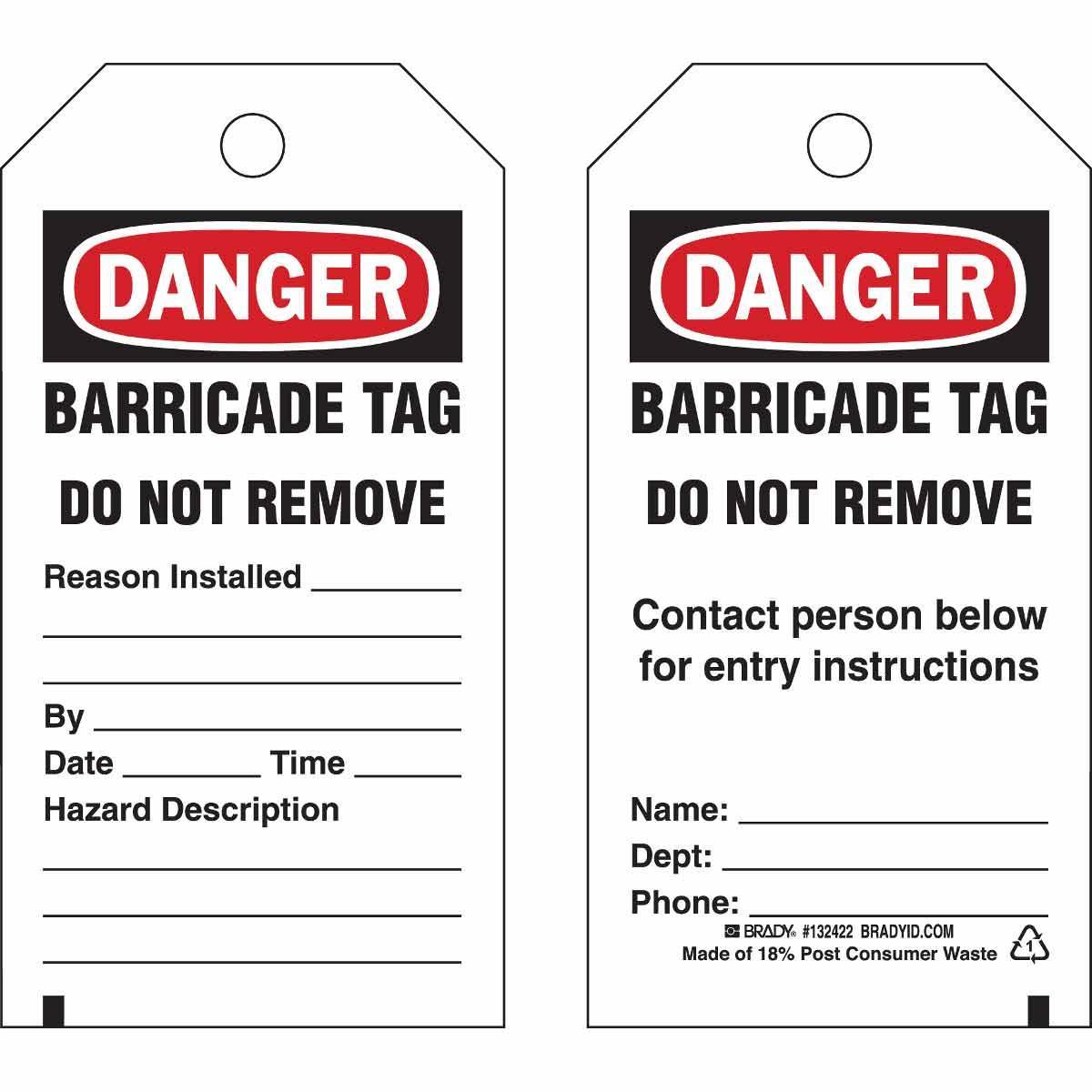 Brady® 132422 Safety & Facility Tags