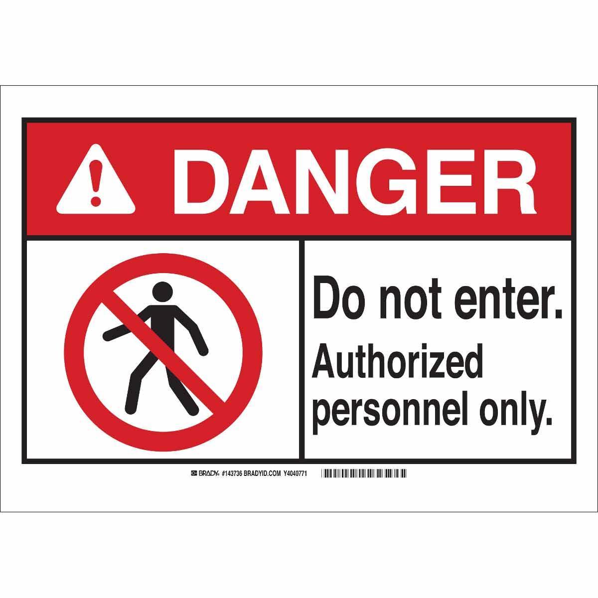 Brady® 143736 Access & Security Signs