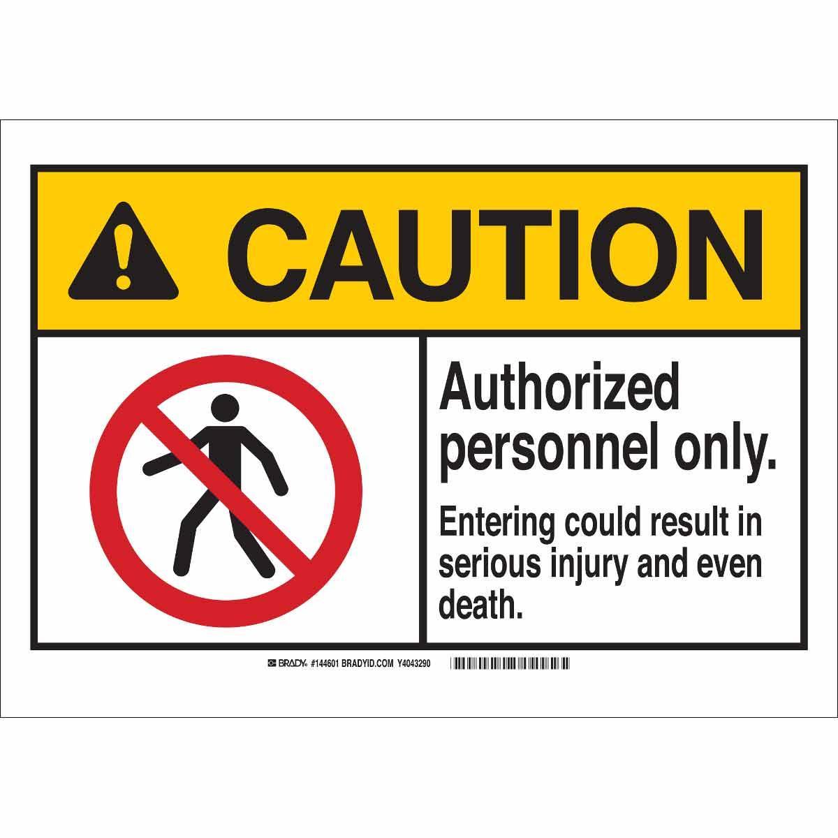Brady® 144601 Access & Security Signs