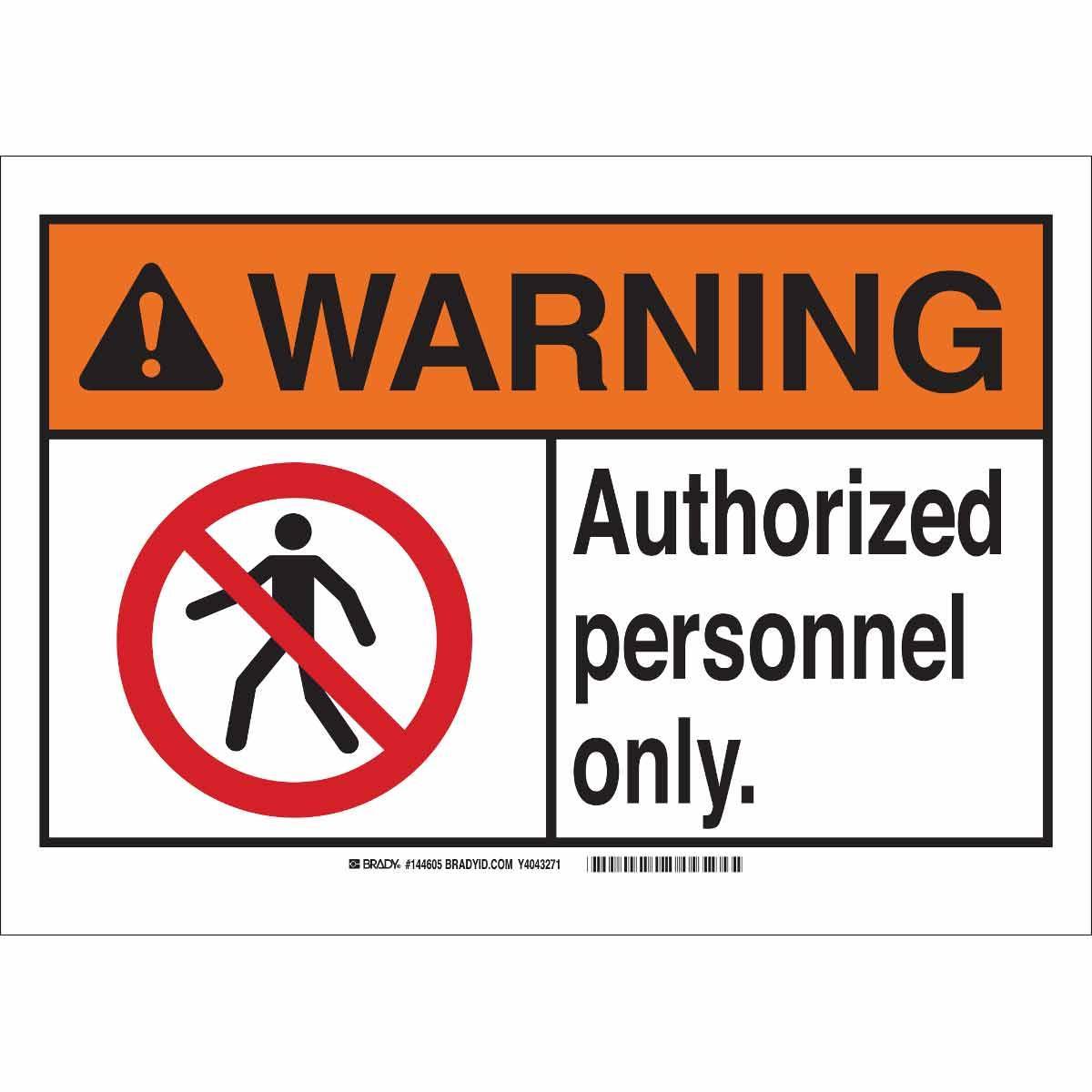 Brady® 144602 Access & Security Signs