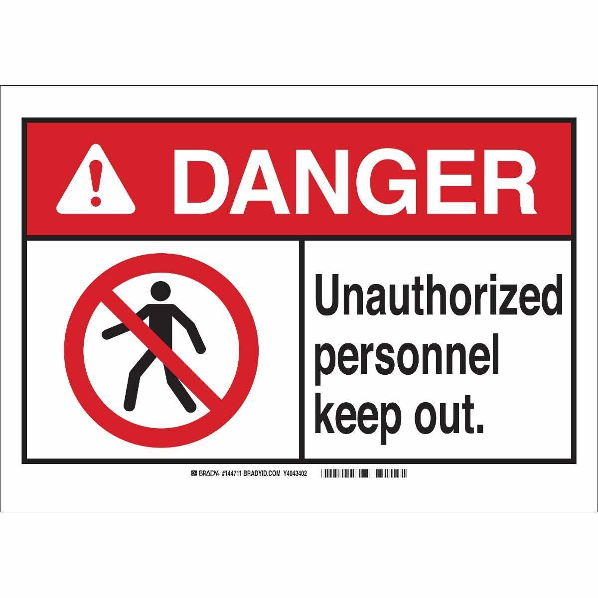 Brady® 144709 Access & Security Signs