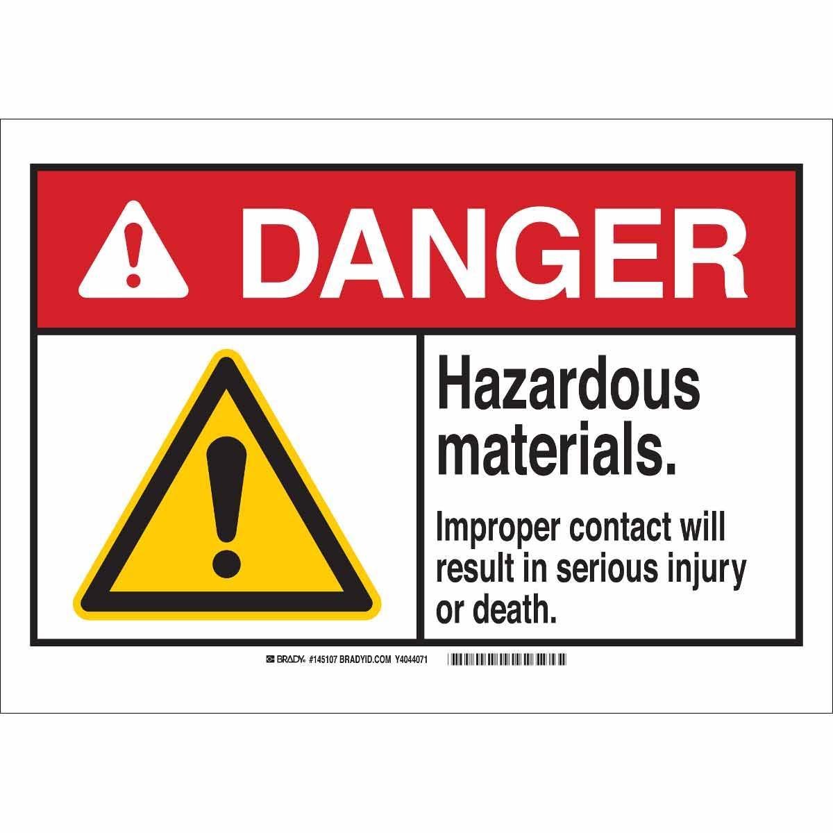 Brady® 145104 Chemical & Hazardous Material Signs