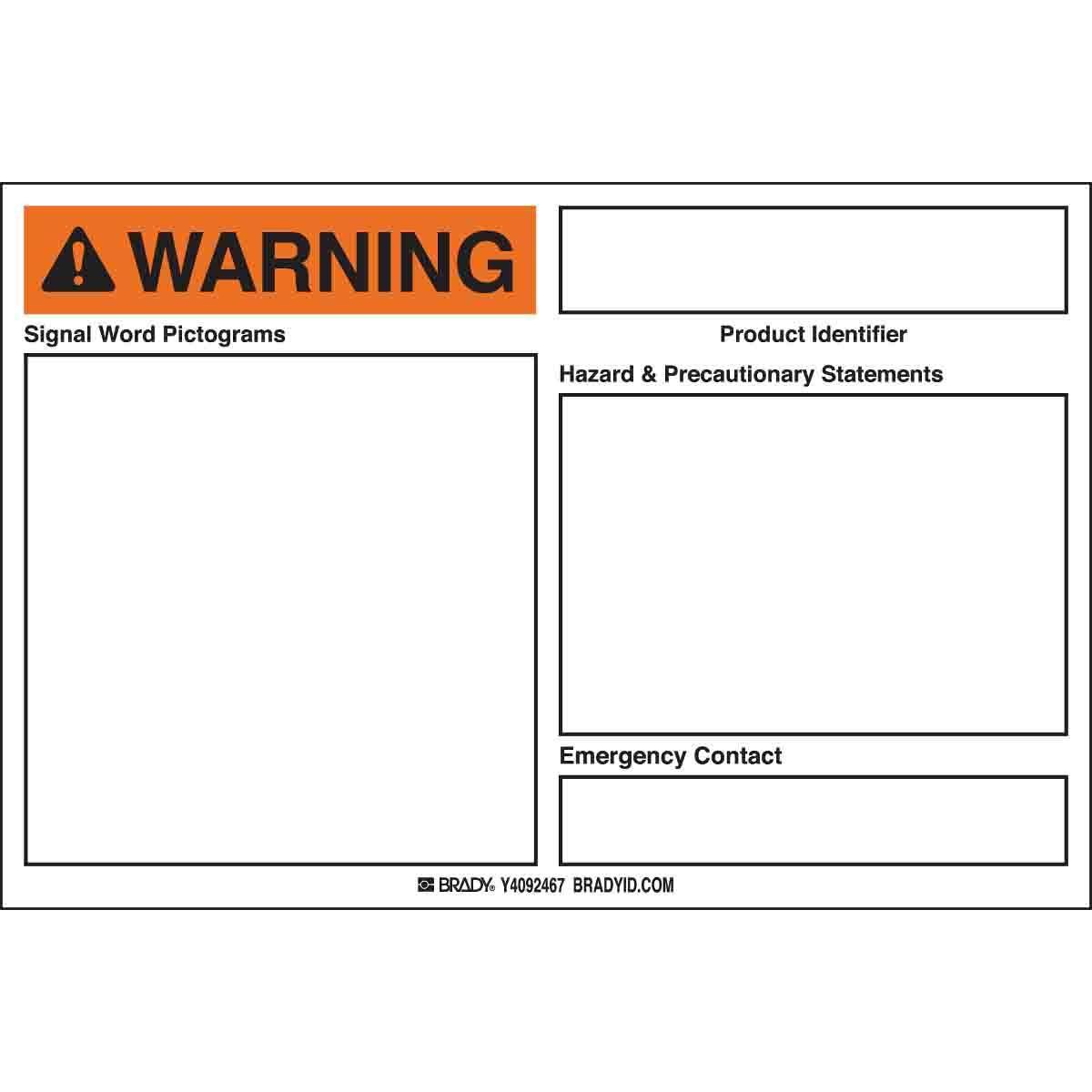 Brady® 145957 Safety & Facility Labels