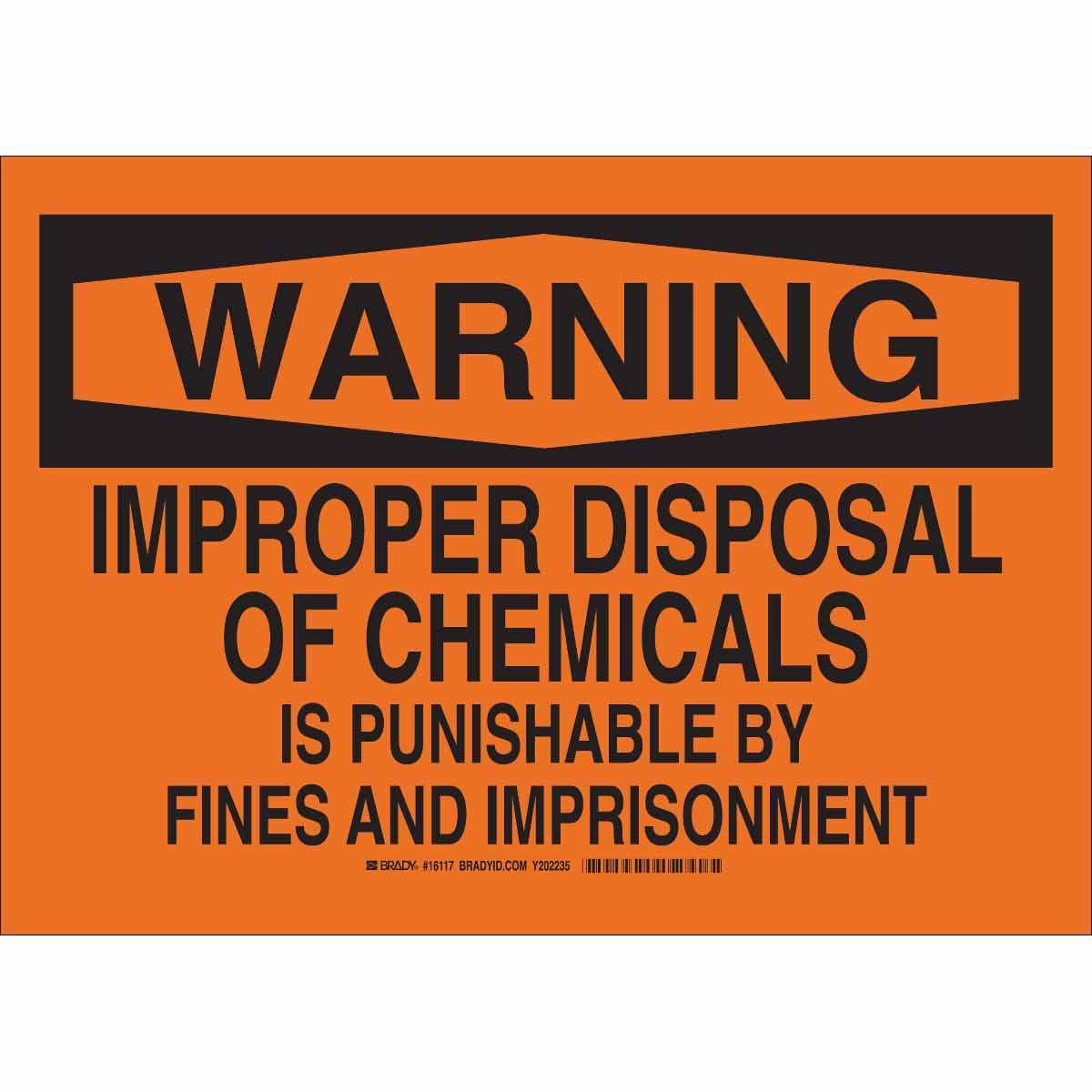 Brady® 16117 Chemical & Hazardous Material Signs