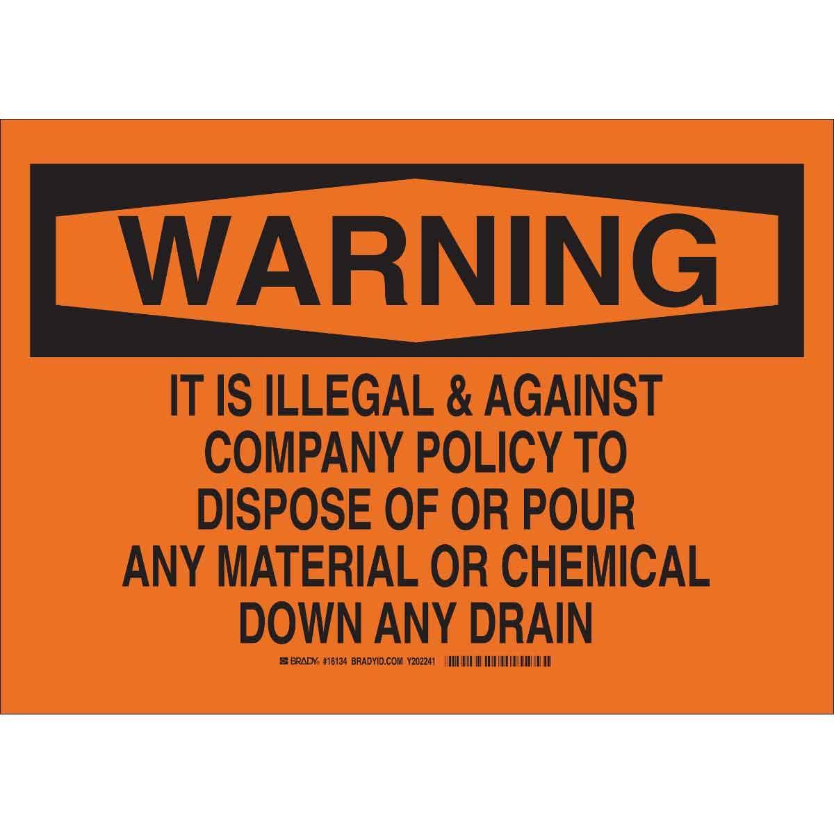 Brady® 16133 Chemical & Hazardous Material Signs