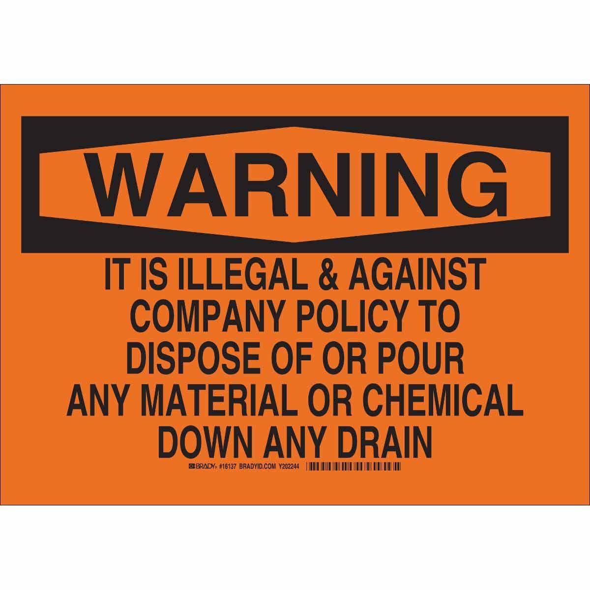 Brady® 16137 Chemical & Hazardous Material Signs