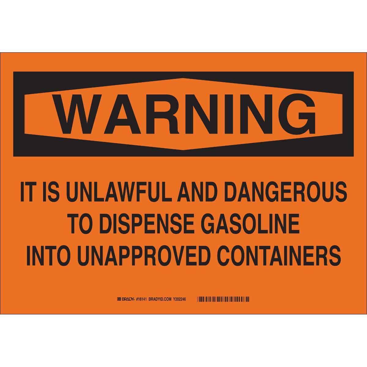 Brady® 16143 Chemical & Hazardous Material Signs
