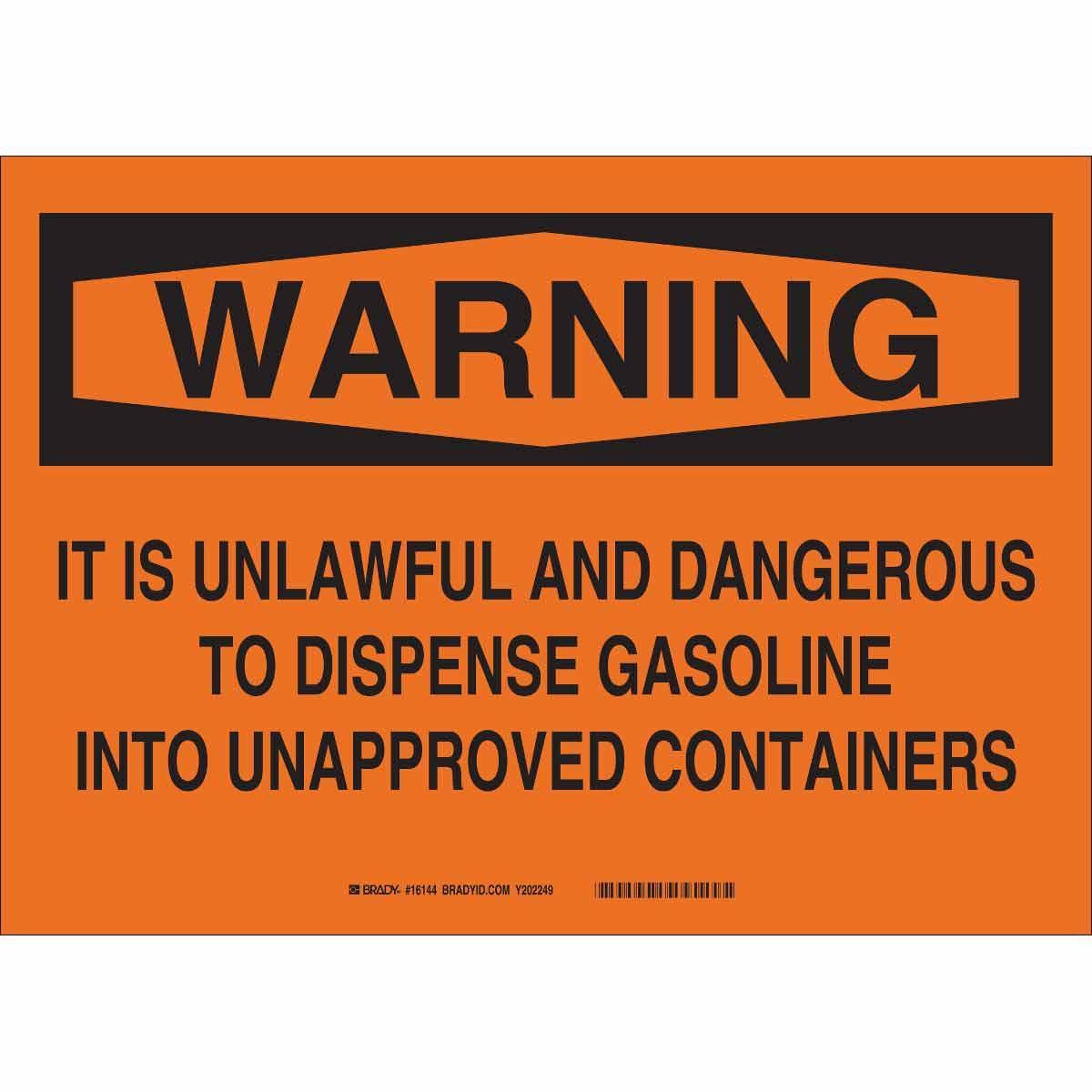 Brady® 16144 Chemical & Hazardous Material Signs