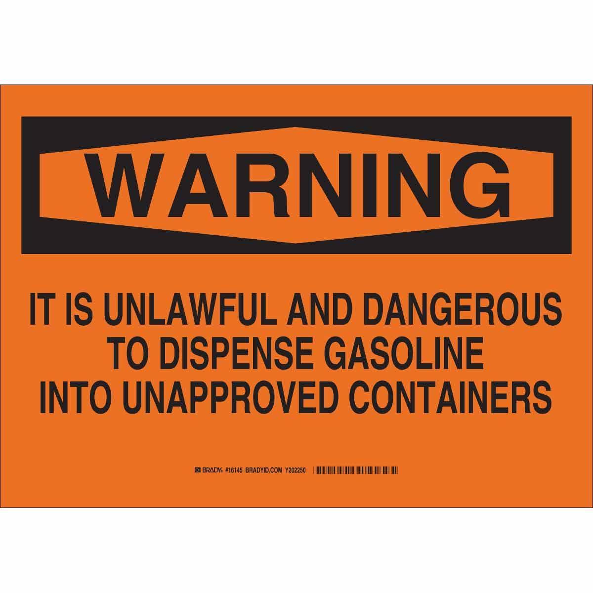 Brady® 16145 Chemical & Hazardous Material Signs