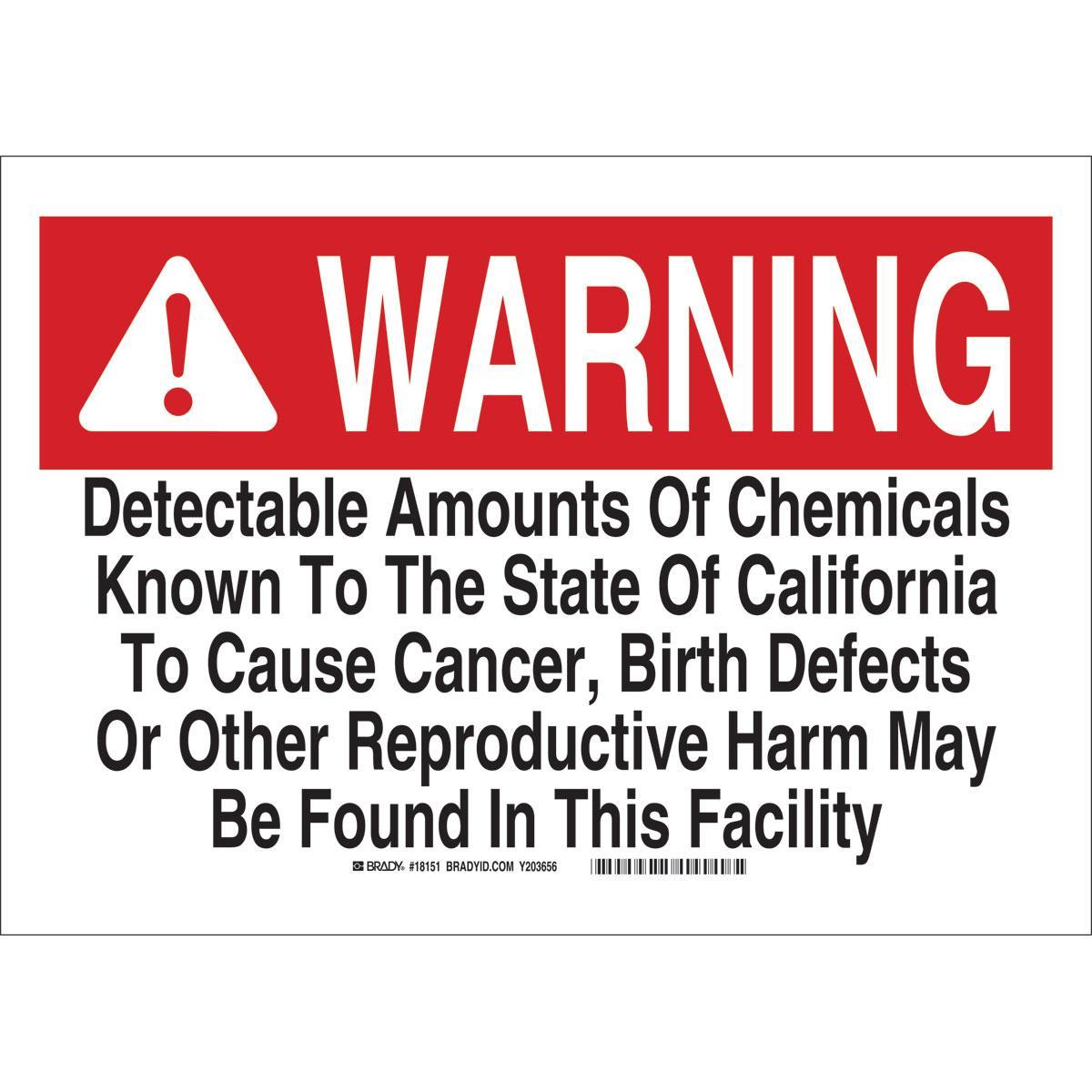 Brady® 18152 Chemical & Hazardous Material Signs