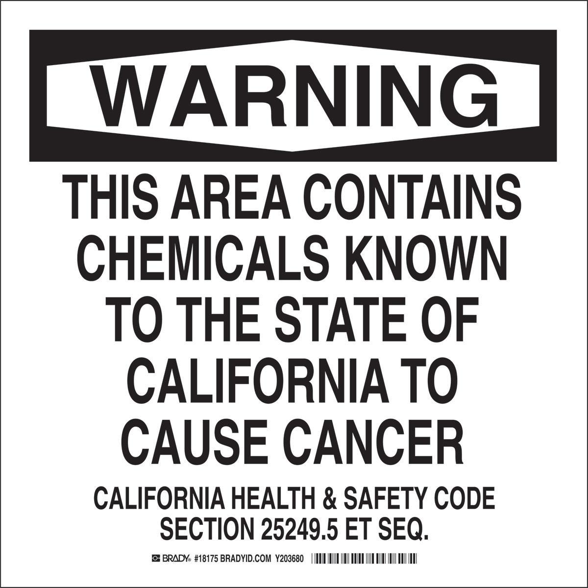 Brady® 18175 Chemical & Hazardous Material Signs