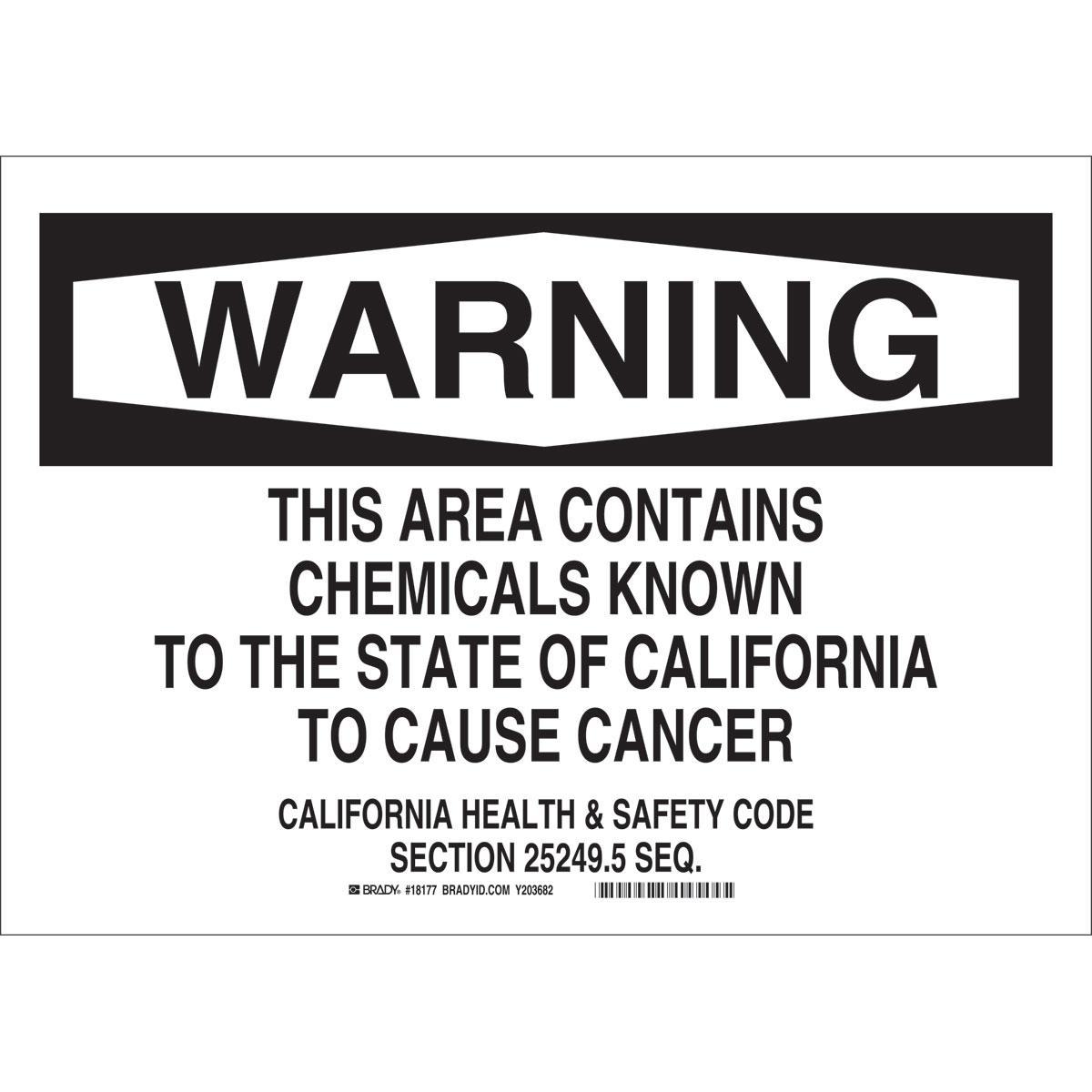Brady® 18176 Chemical & Hazardous Material Signs