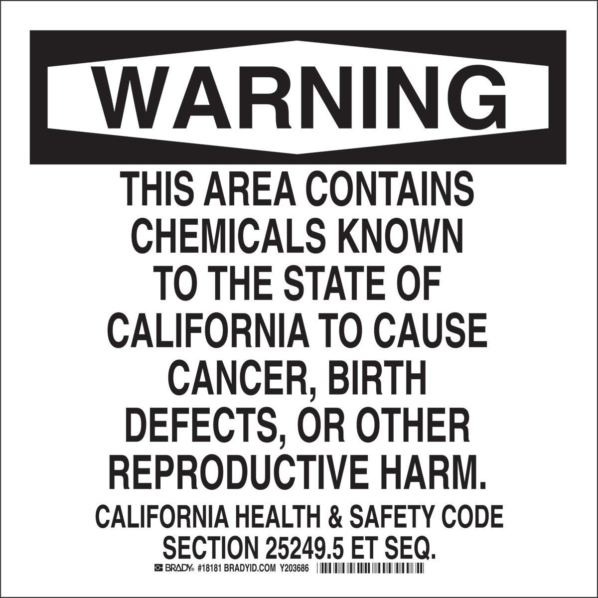 Brady® 18181 Chemical & Hazardous Material Signs