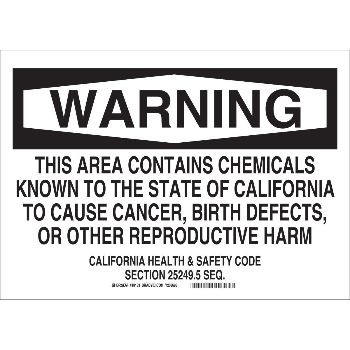 Brady® 18182 Chemical & Hazardous Material Signs
