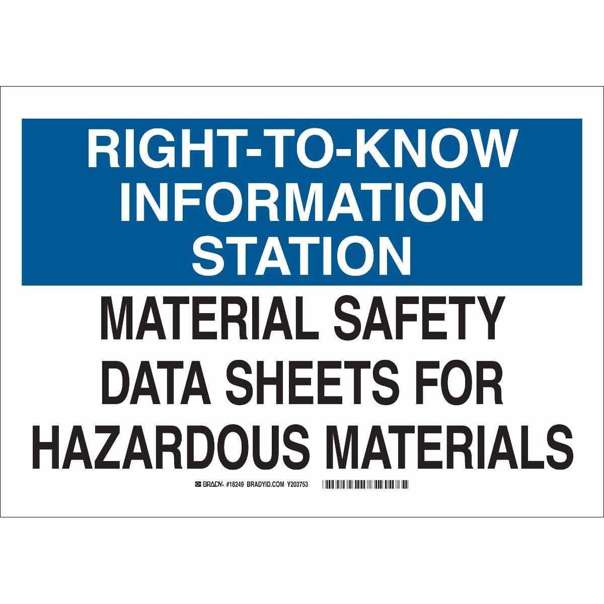 Brady® 18251 Right-To-Know Signs
