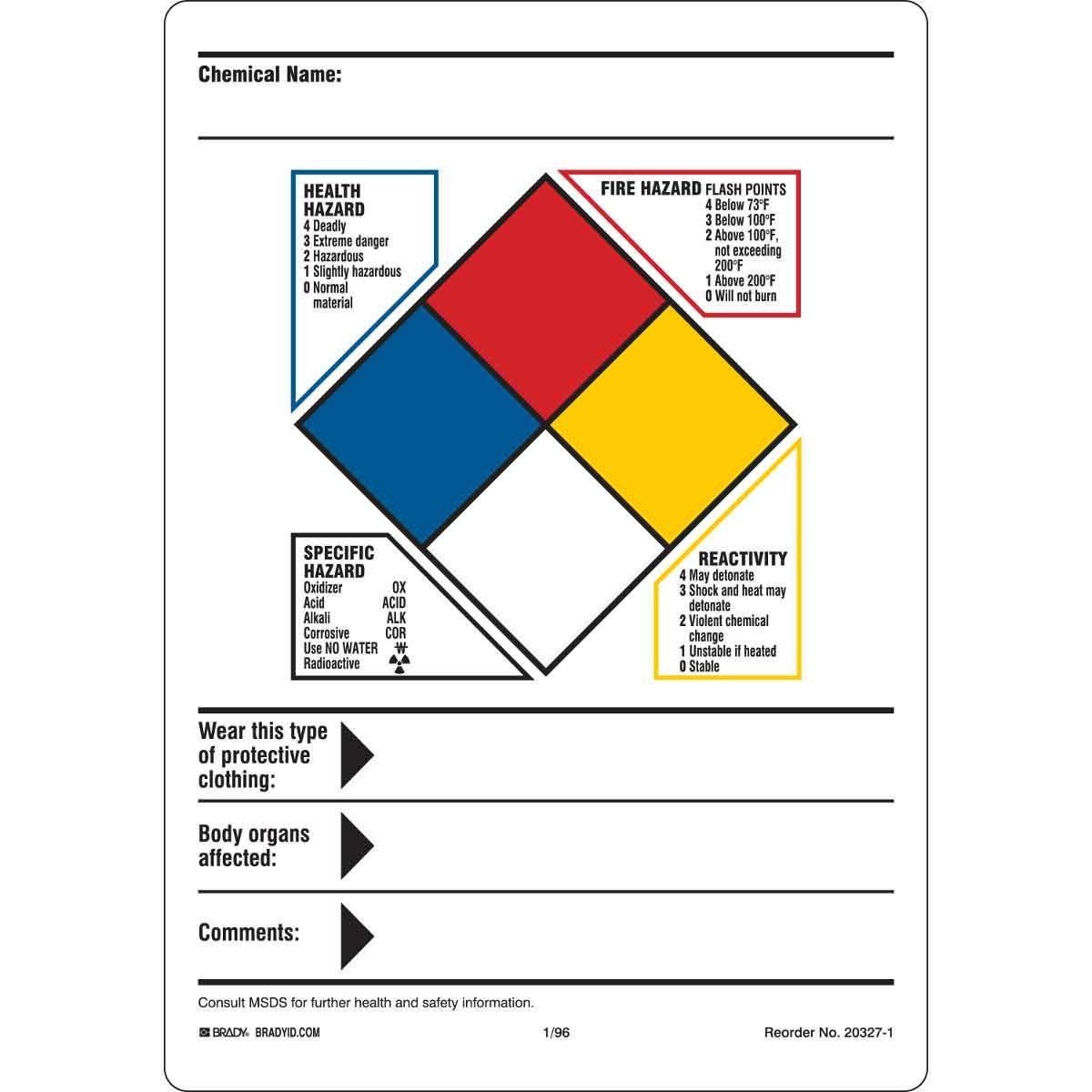 Brady® 20327-1VLS Safety & Facility Labels