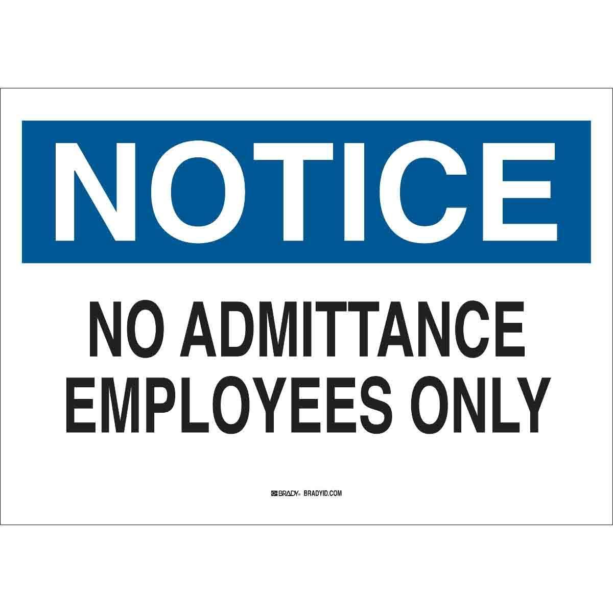 Brady® 22152 Access & Security Signs