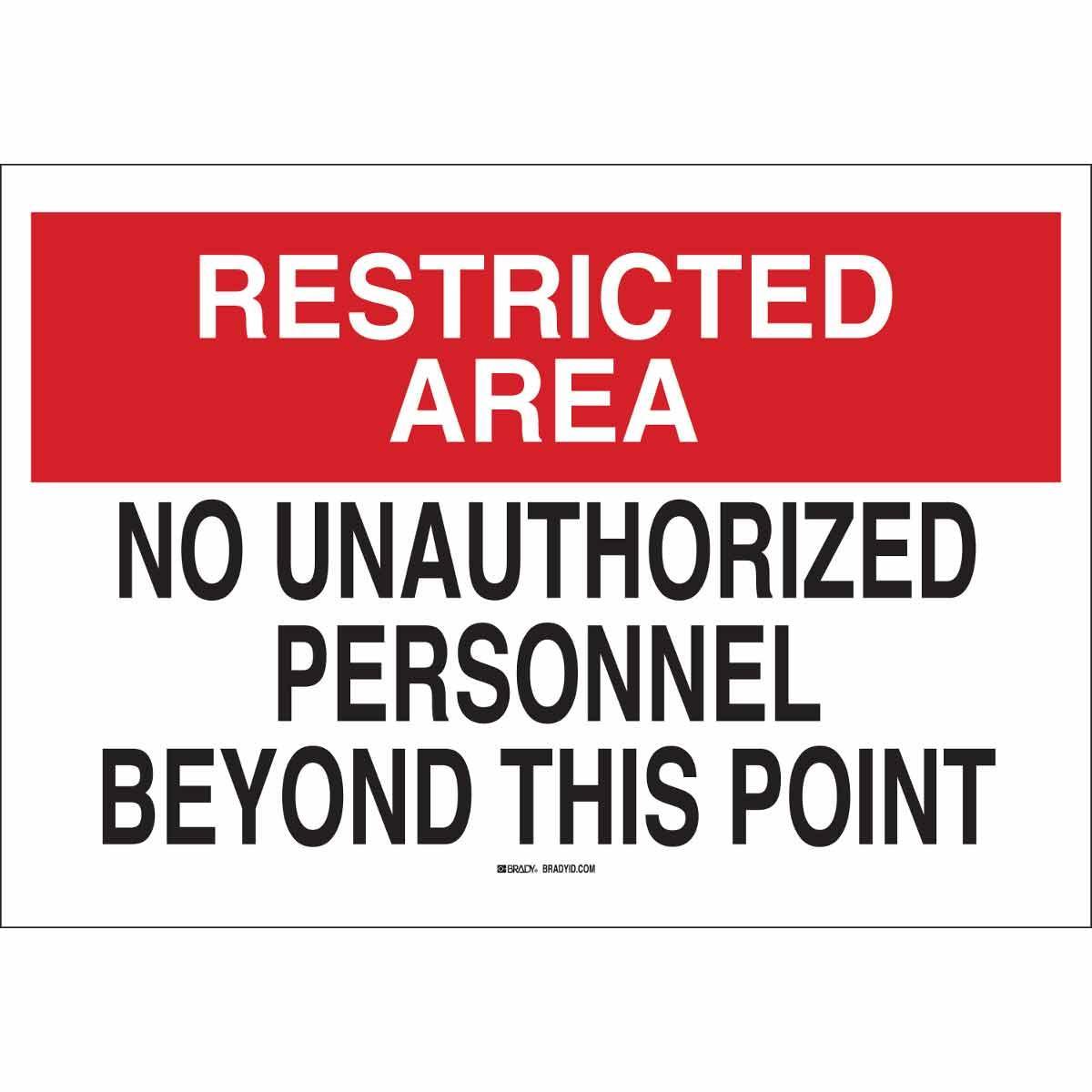 Brady® 22186 Access & Security Signs