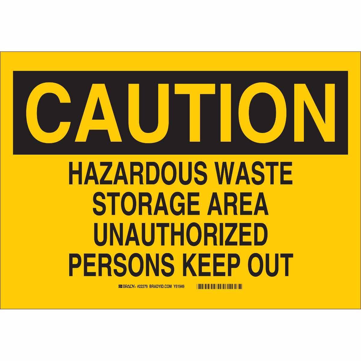 Brady® 22279 Chemical & Hazardous Material Signs