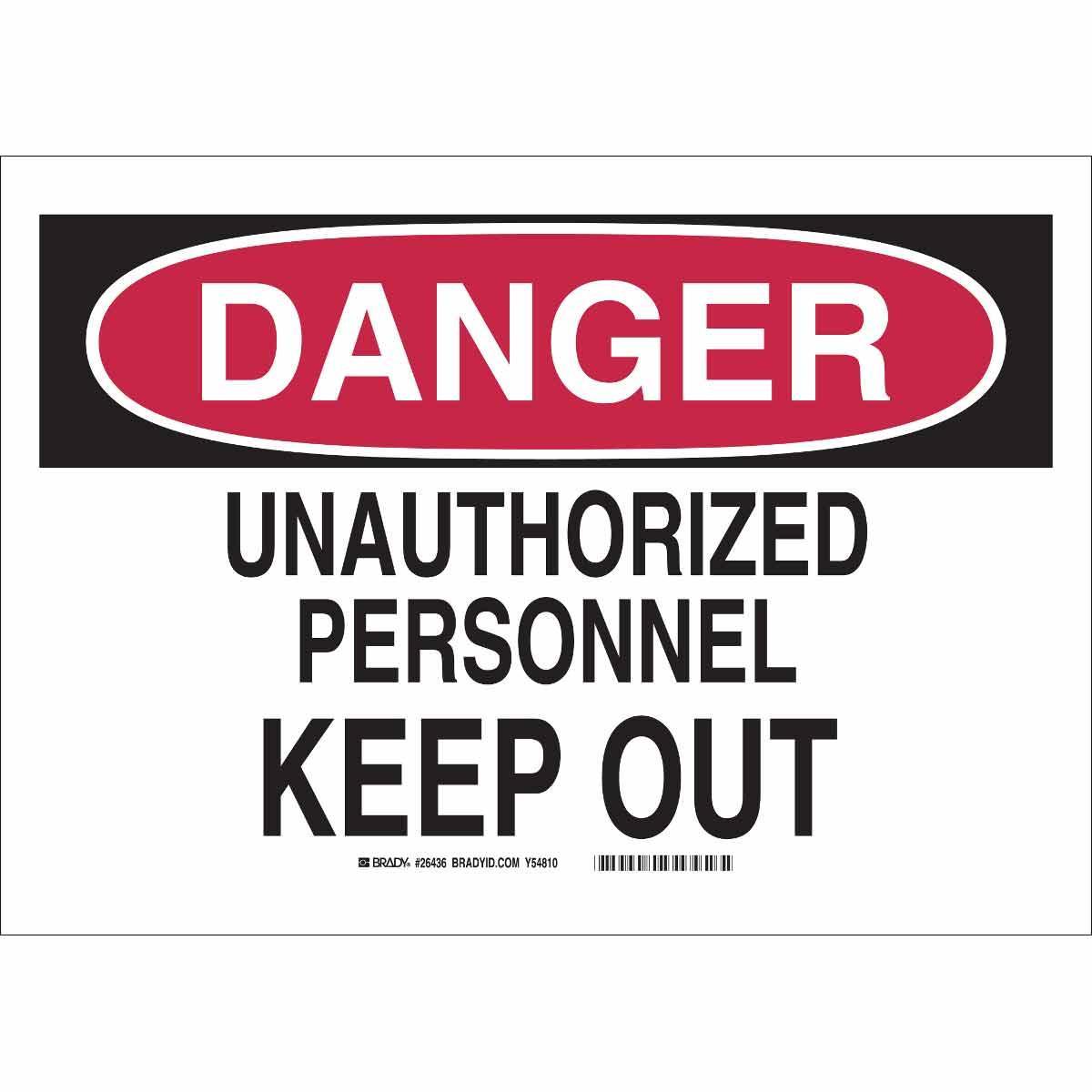 Brady® 26436 Access & Security Signs