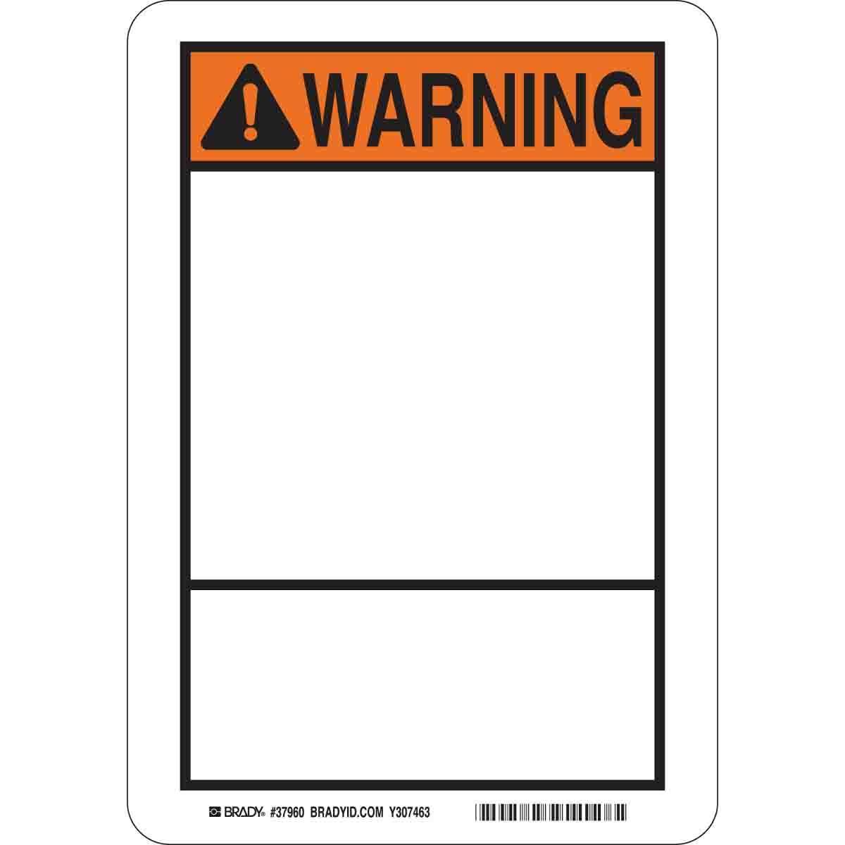 Brady® 37963 Blank Signs & Preprinted Headers