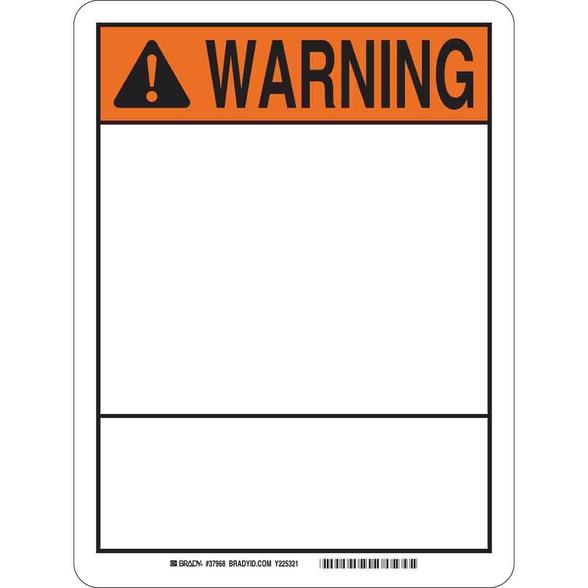 Brady® 37968 Blank Signs & Preprinted Headers
