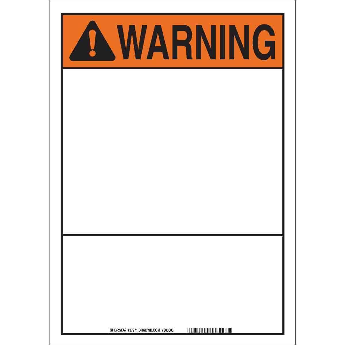 Brady® 37971 Blank Signs & Preprinted Headers