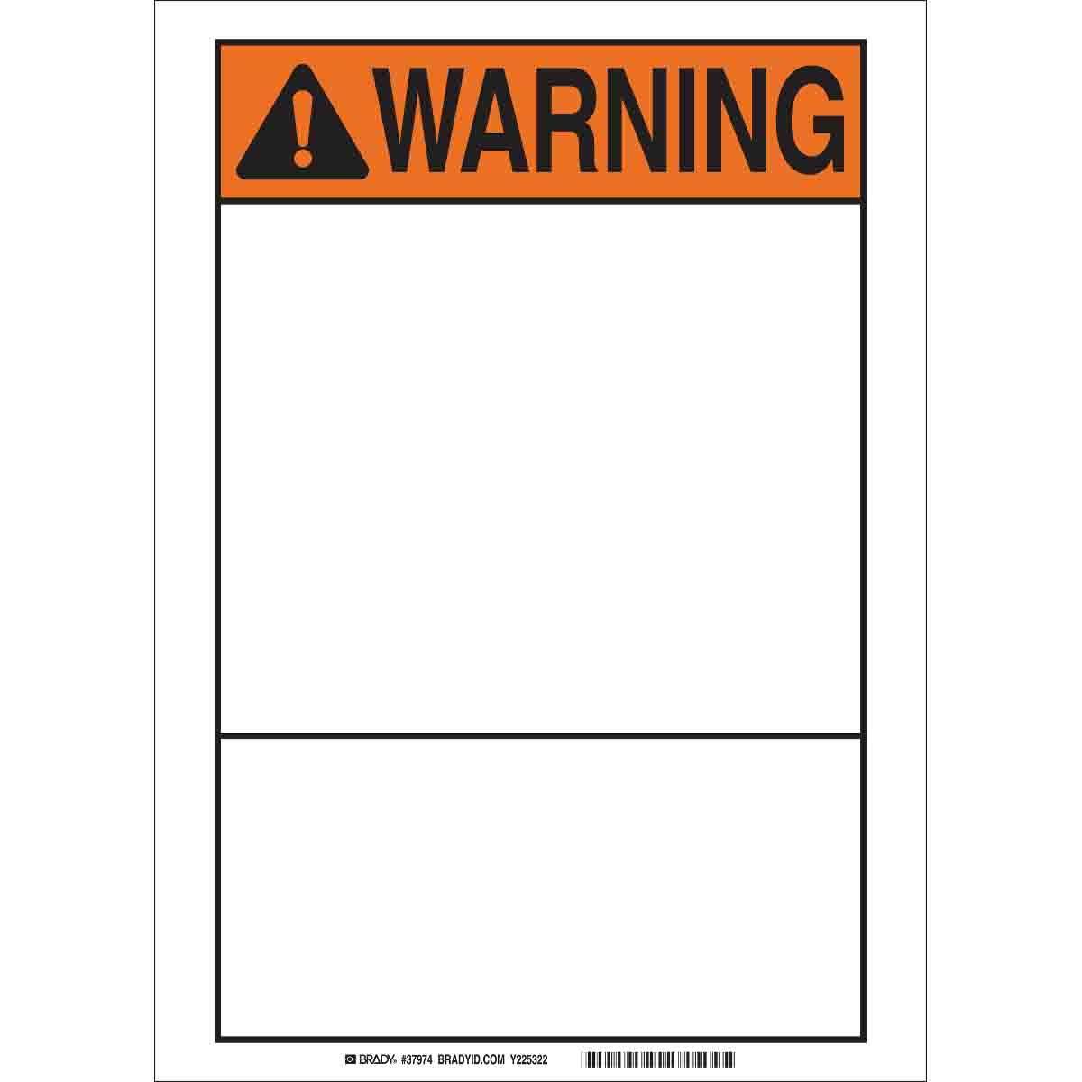 Brady® 37974 Blank Signs & Preprinted Headers