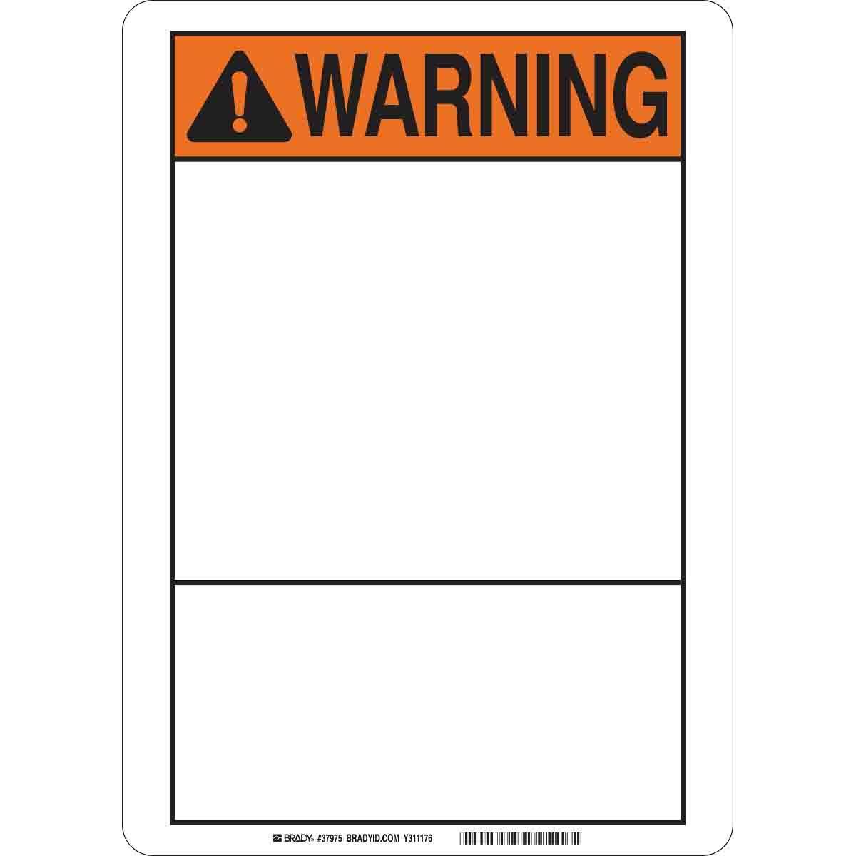 Brady® 37975 Blank Signs & Preprinted Headers