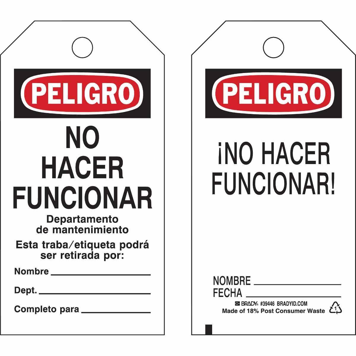 Brady® 39446 Safety & Facility Tags