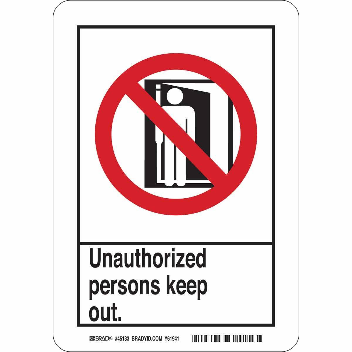 Brady® 45133 Access & Security Signs