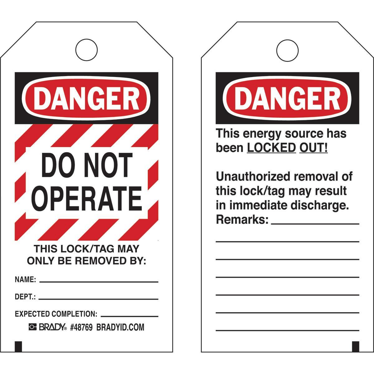 Brady® 48769 Safety & Facility Tags