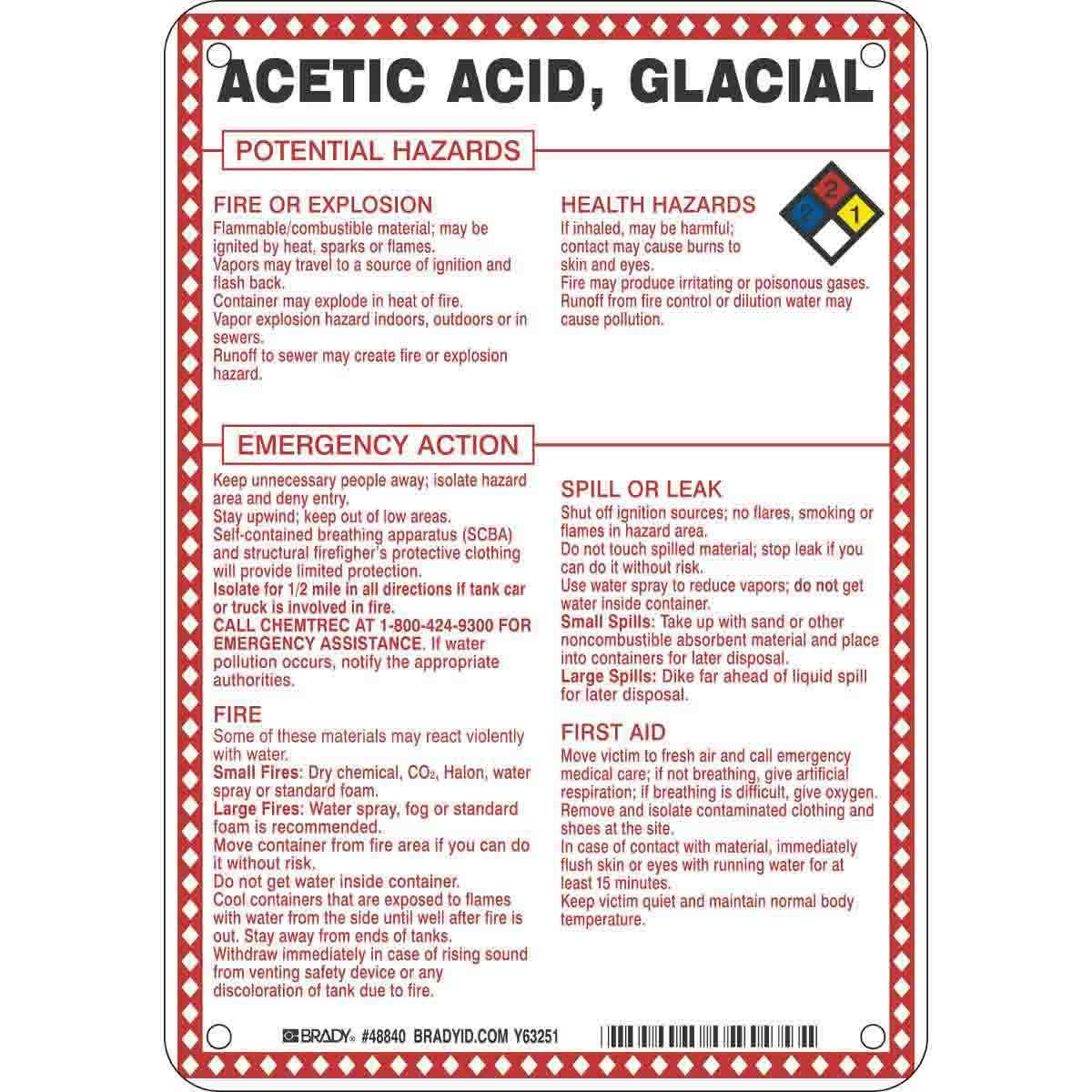 Brady® 48840 Chemical & Hazardous Material Signs