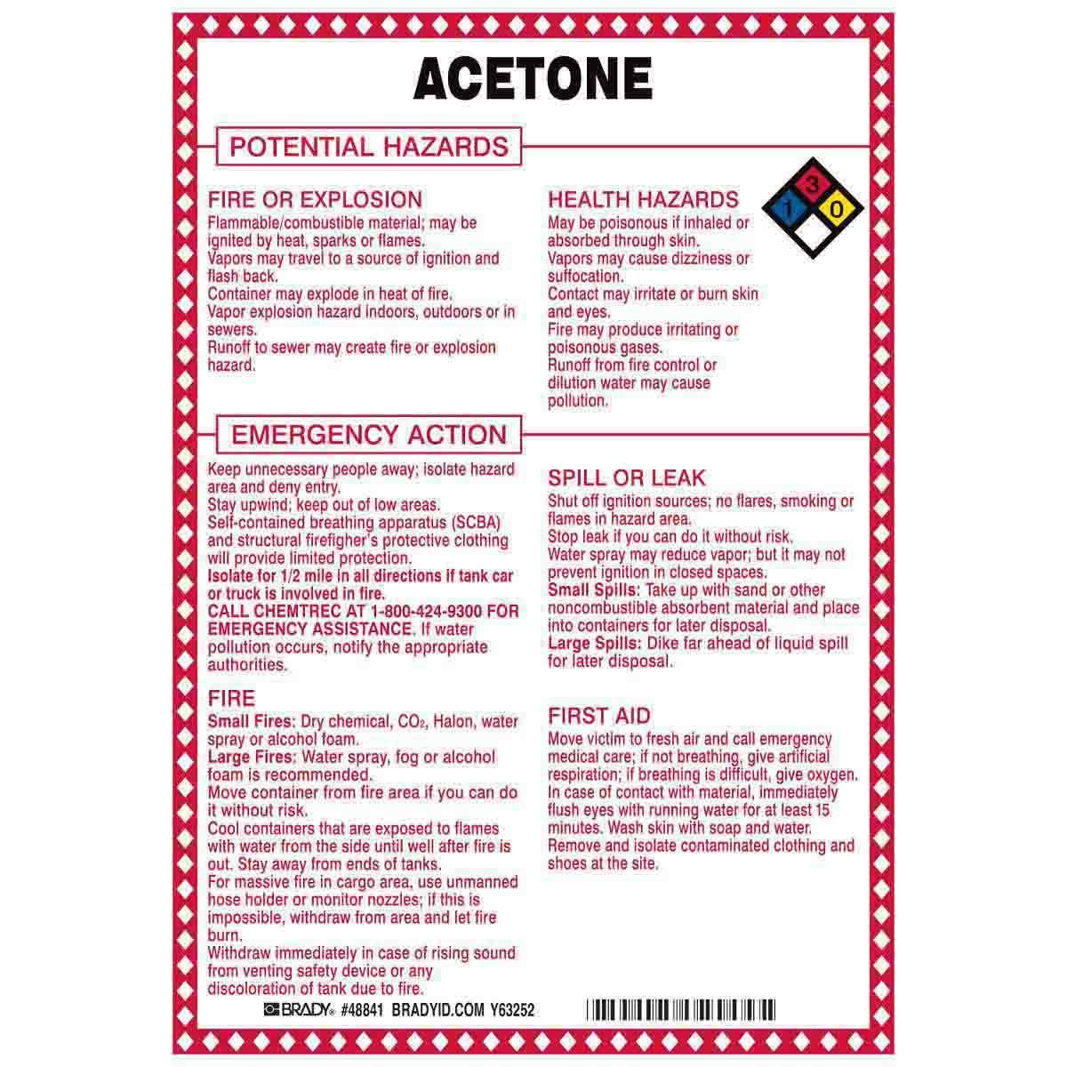 Brady® 48841 Chemical & Hazardous Material Signs