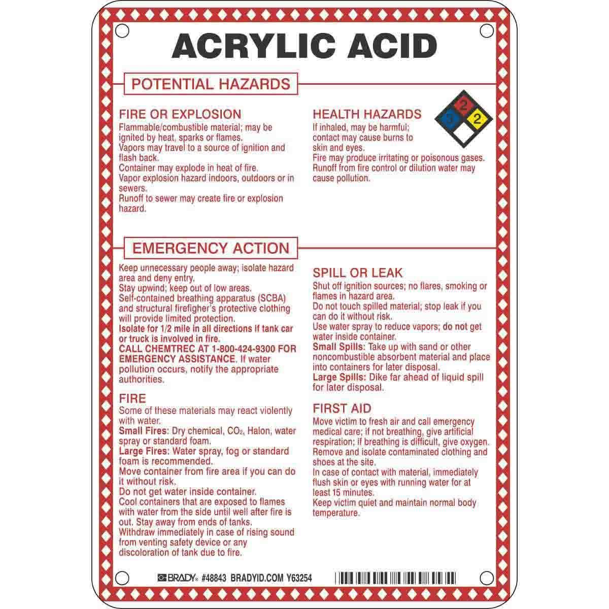 Brady® 48843 Chemical & Hazardous Material Signs