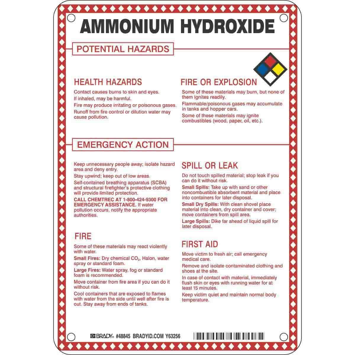 Brady® 48845 Chemical & Hazardous Material Signs