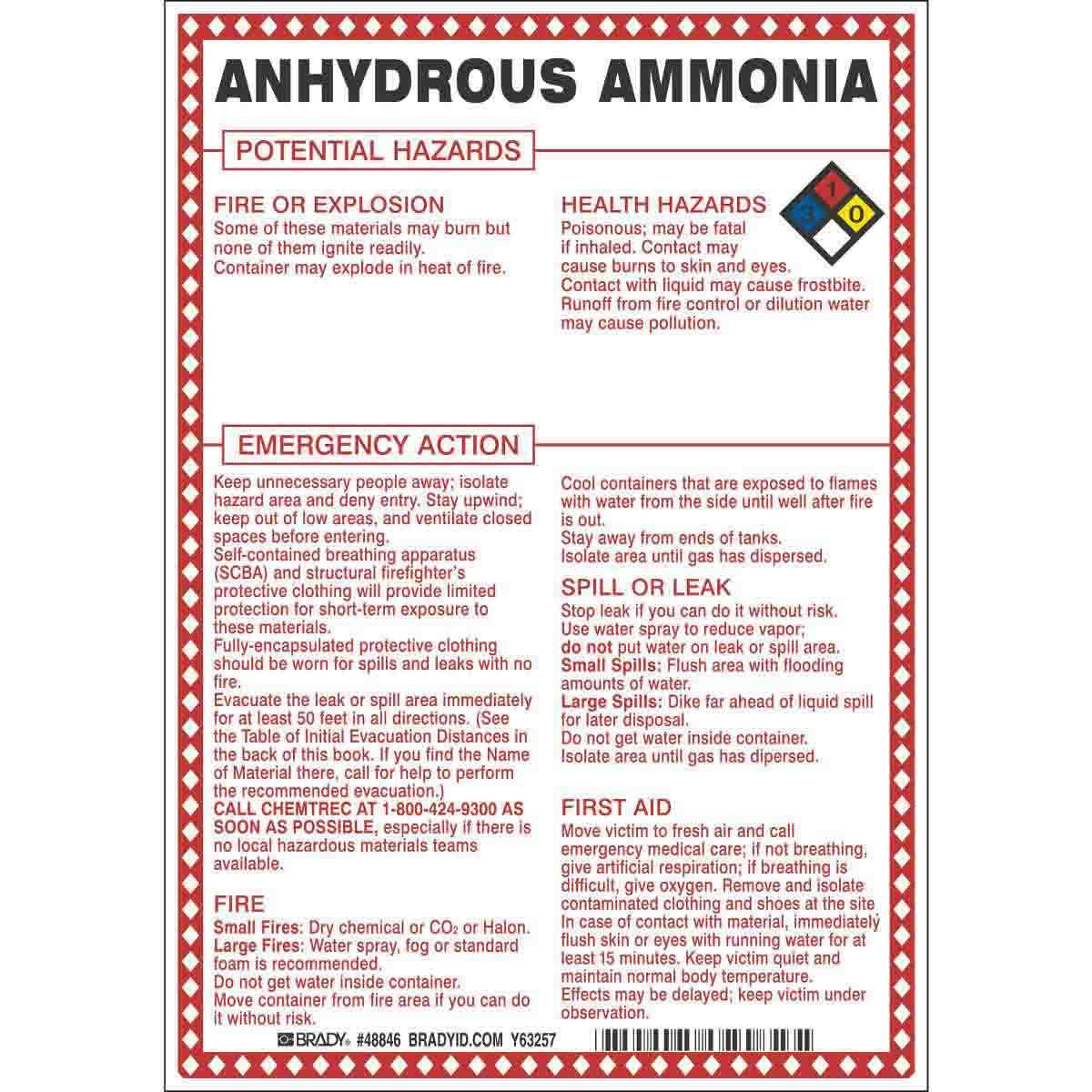 Brady® 48846 Chemical & Hazardous Material Signs