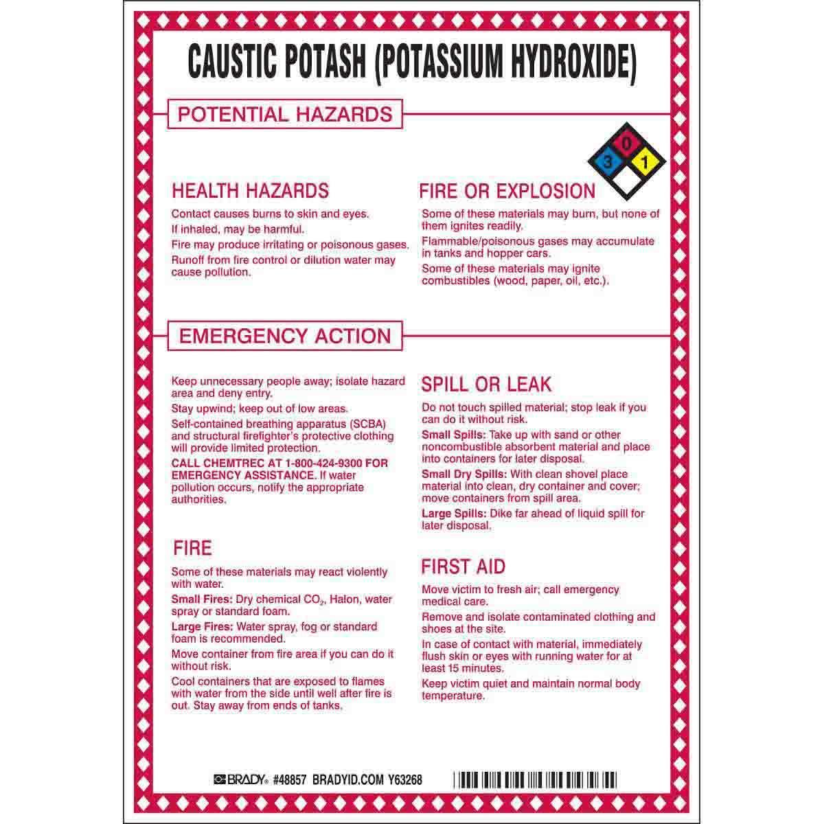 Brady® 48857 Chemical & Hazardous Material Signs