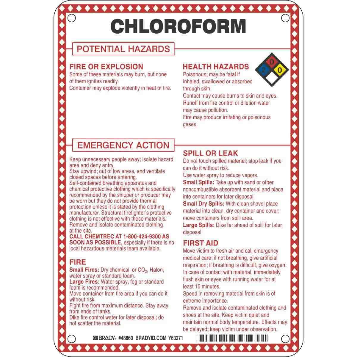 Brady® 48860 Chemical & Hazardous Material Signs
