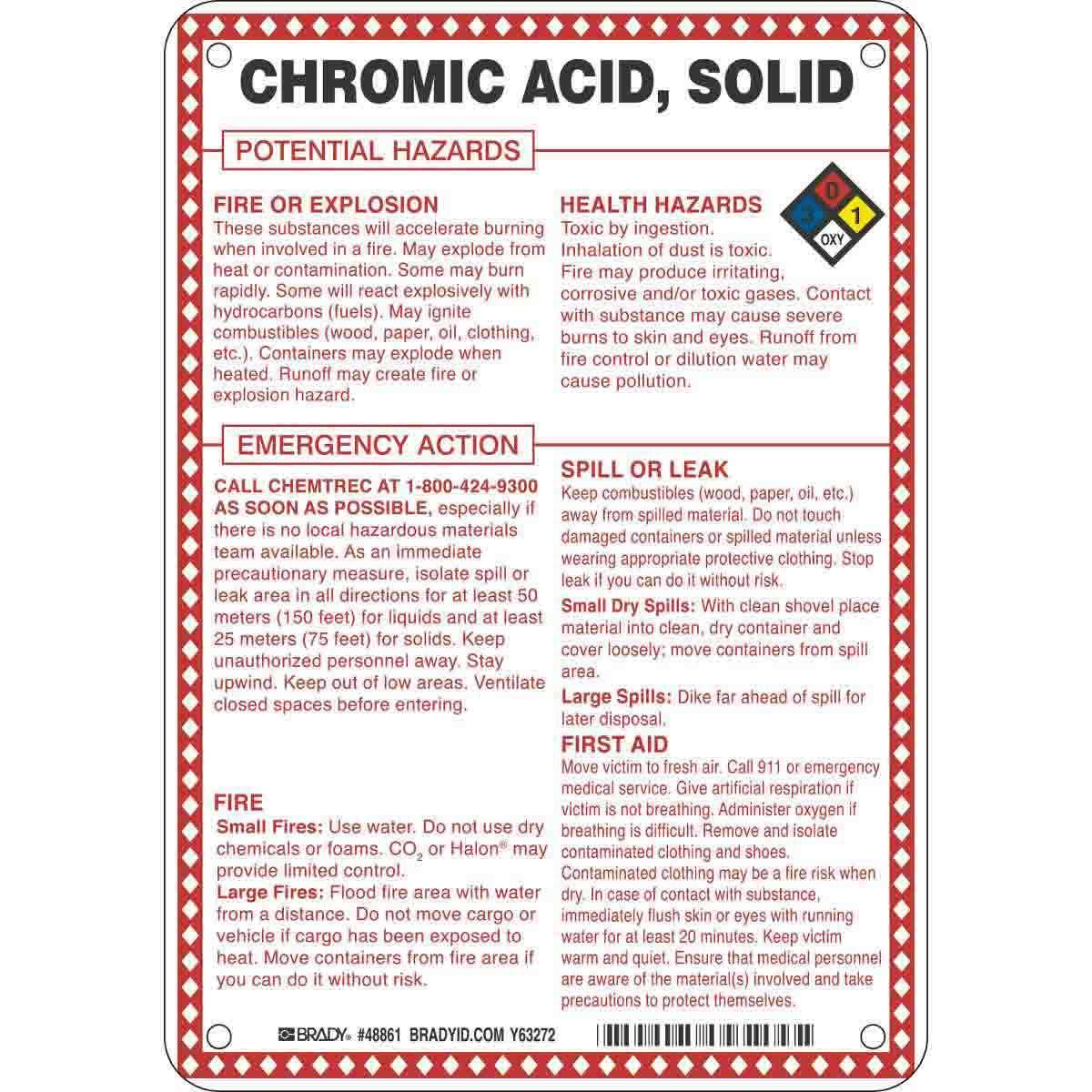 Brady® 48861 Chemical & Hazardous Material Signs